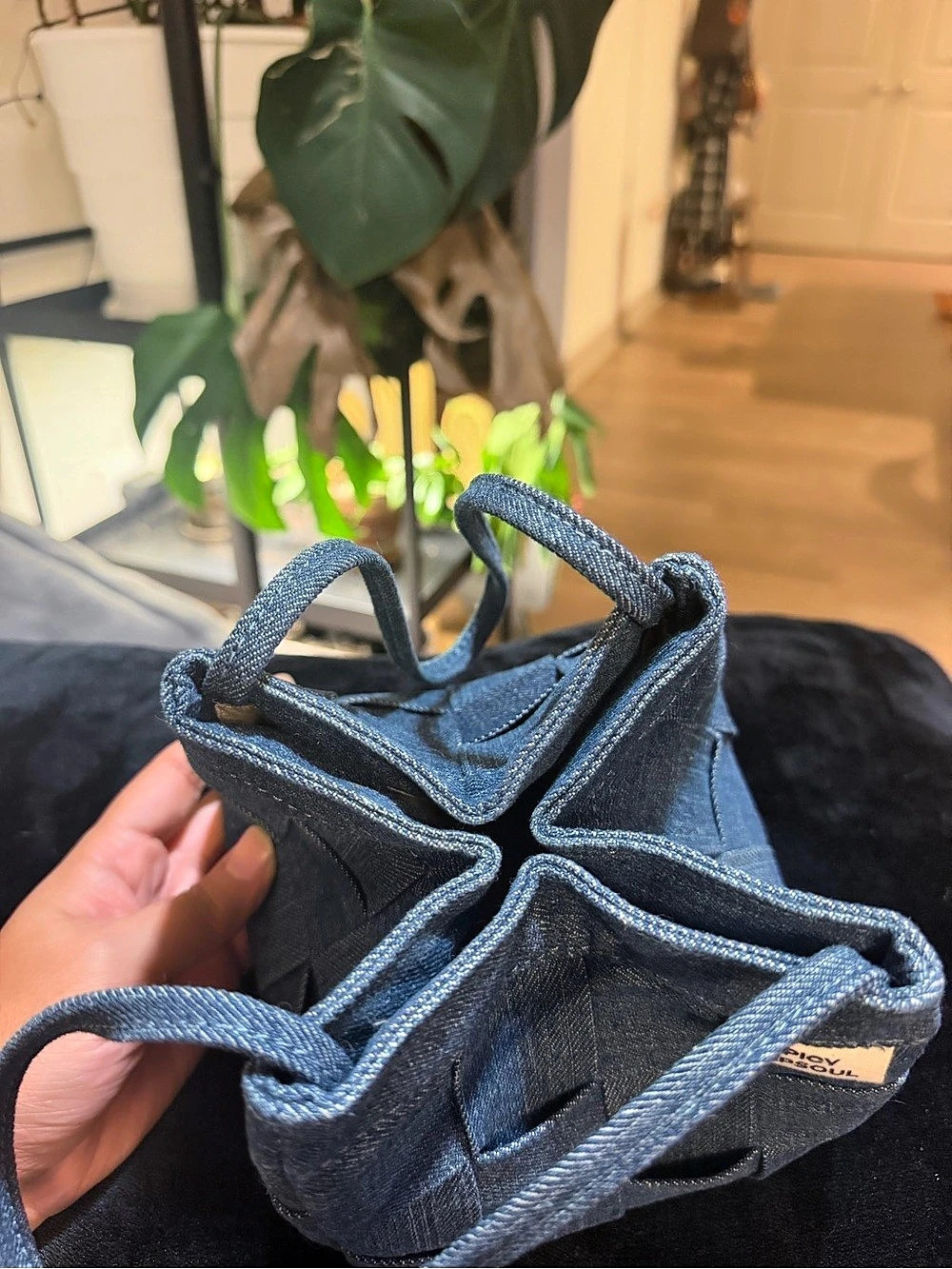 Spicy Capsoul Wonton Jeans Bag Blue Denim Tote - Picture 3 of 5